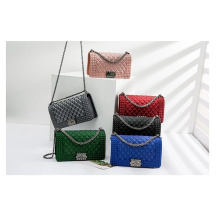 Wholesale New Designers Fashion Ladies PVC Crossbody Bag Luxury Shoulder Purse Handbags Chain Rainbow Jelly Bags with Lock